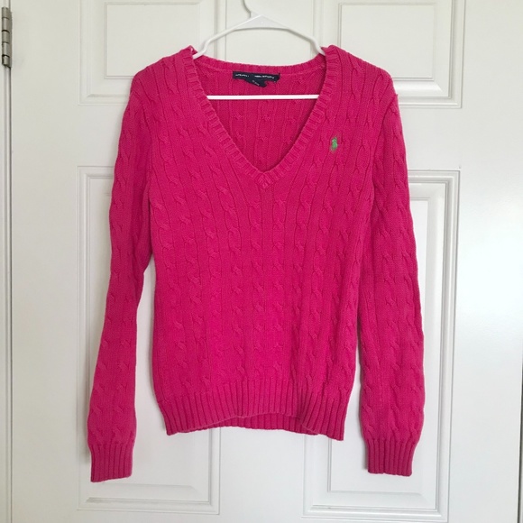 Ralph Lauren Sweaters - Ralph Lauren Sport fuchsia pink sweater, size medium, women's v-neck